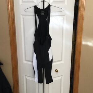 Men's Black and White Cycling Bib Shorts